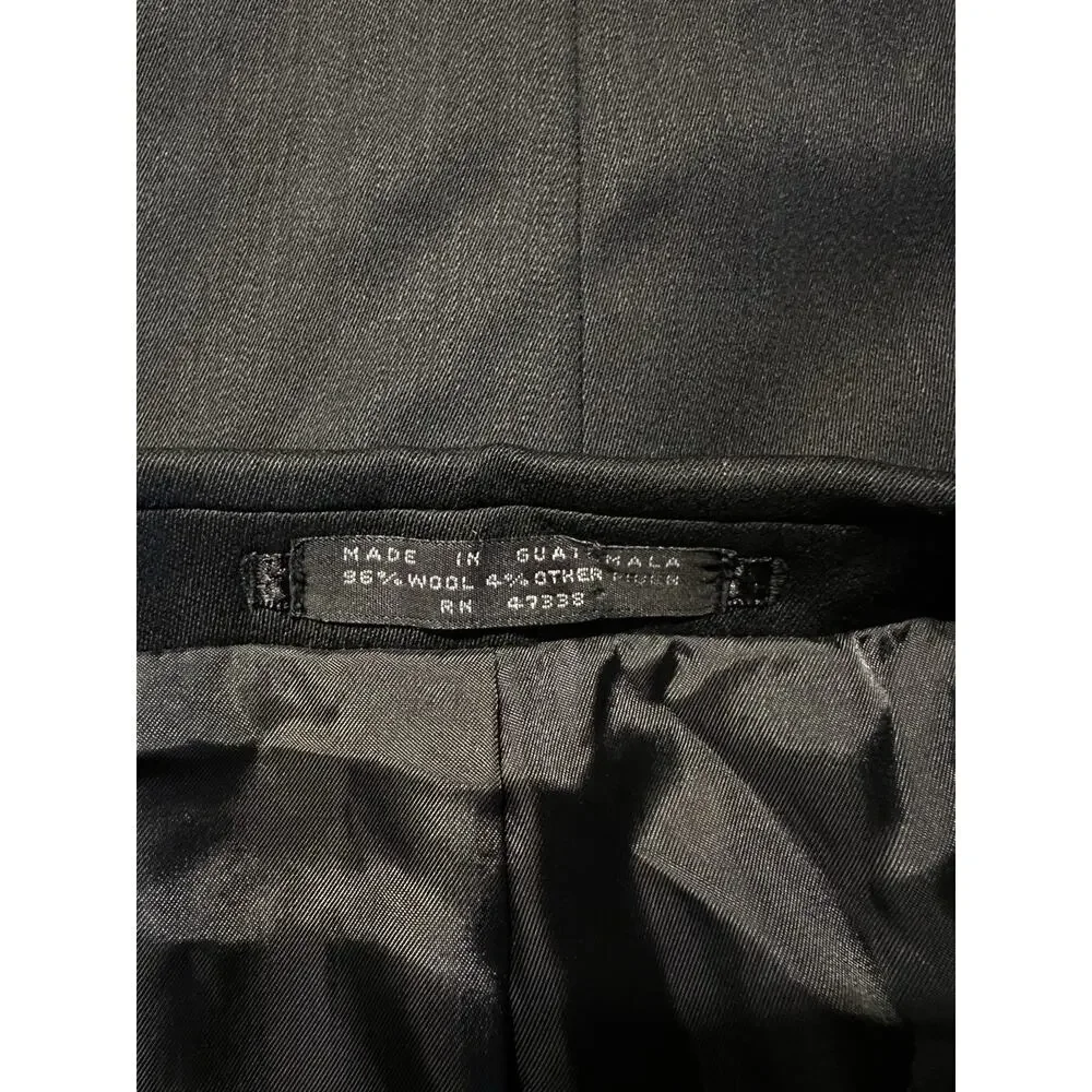 Jones New York Mens 46R Solid Black Blazer Sport Suit Jacket 3/2 Roll